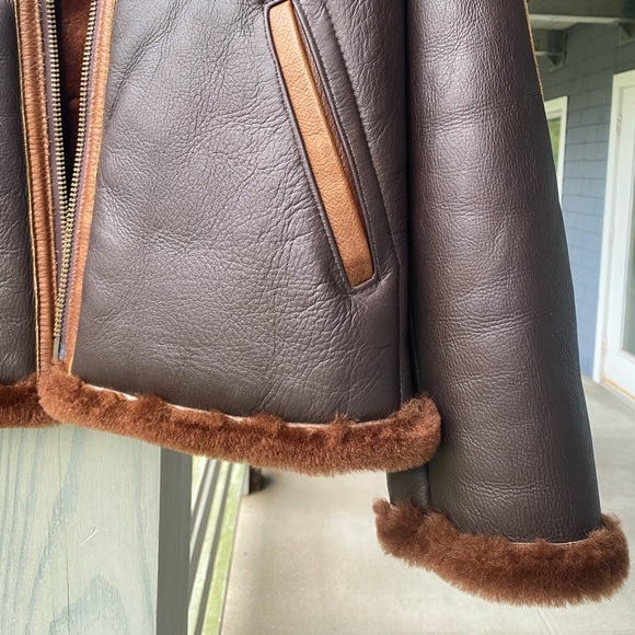 Mens Schott NYC Sheepskin Shearling Leather Bomber Flight Jacket M Made in USA - Picture 8 of 8